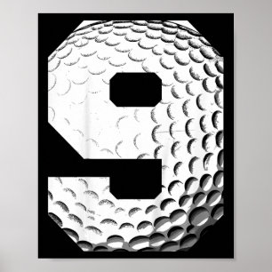 Poster Aniversário de 9 anos do menino jogador de golfe