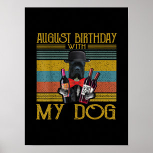 Poster Aniversário De Agosto Com Meu Cão De Cana-De-Cana