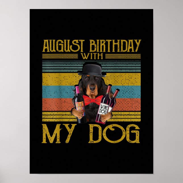 Poster Aniversário De Agosto Com Meu Gordon Setter Dog 20 (Frente)
