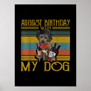 Poster Aniversário De Agosto Com O Meu Cão De Wolfhound I