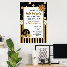 Aniversário de Bodas de Ouro Elegante 50º