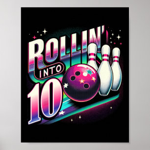 Poster Aniversário de Boliche Rolando Em 10 Festa 10º Ani