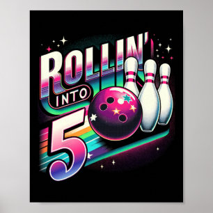 Poster Aniversário de Boliche Rolando em 5 Festa de 5º An