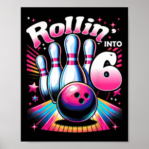 Poster Aniversário de Boliche Rolando em 6 Festa de Anive