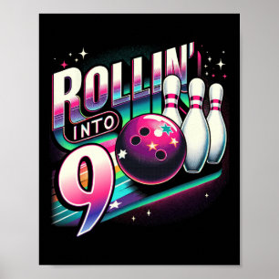 Poster Aniversário de Boliche Rolando em 9 Festa de 9º An