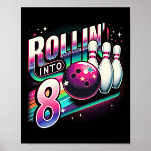 Poster Aniversário de Boliche Rolando no 8 Festa de 8º An
