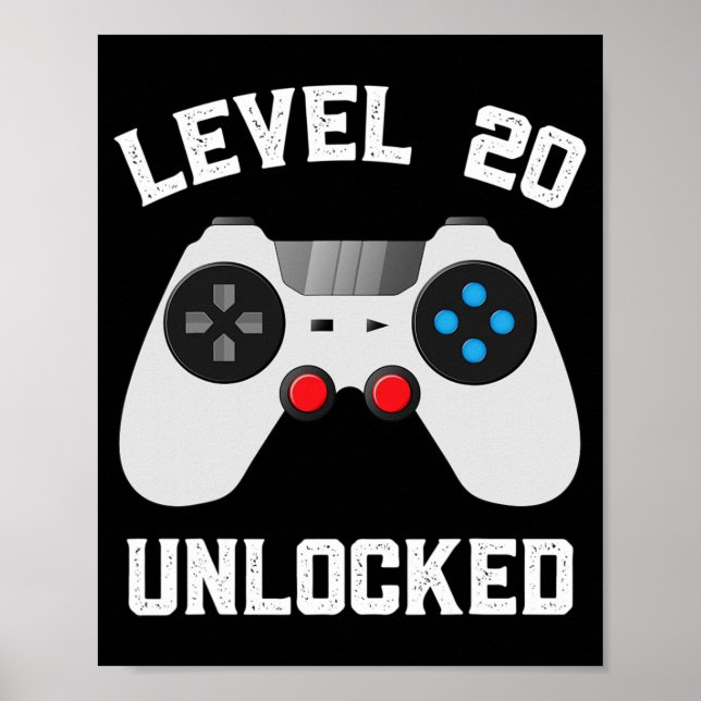 Poster Aniversário de Casamento de 20 Engraçado Desbloque (Frente)