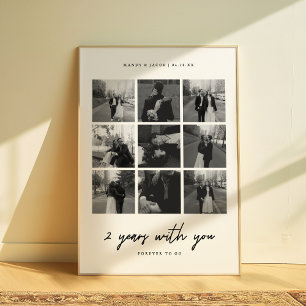Poster Aniversário de Casamento de 2 Anos Moderno Colagem