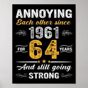 Poster Aniversário De Casamento De 64 Anos Enganando Um A