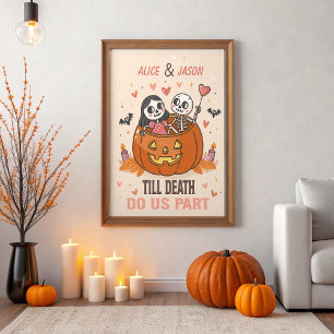 Poster Aniversário de Casamento de Halloween do Casal de