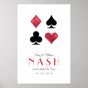 Pôster Aniversário de casamento vermelho de Las Vegas do