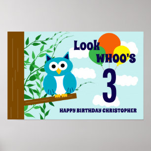 Poster Aniversário de Coruja