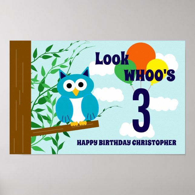 Poster Aniversário de Coruja (Frente)