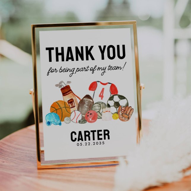 Poster Aniversário de criança das Bolas Esportivas Muito  (Criador carregado)