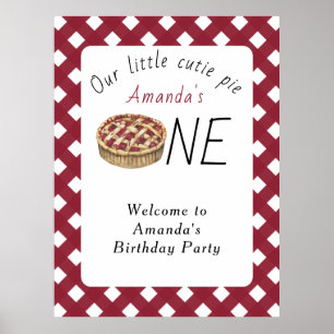 Poster Aniversário de criança de Pizza de Aquarela