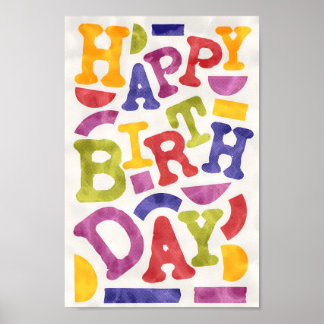 Poster Aniversário de criança engraçado, divertido e colo