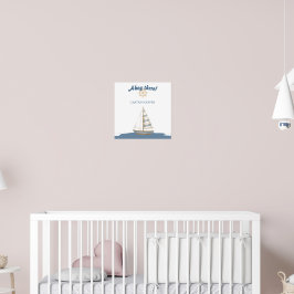 Poster Aniversário de criança náutico | Marinho Azul e Ba