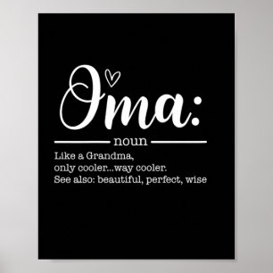 Poster Aniversário de Definição de Oma de Bonito de Arte-