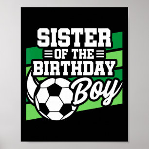 Poster Aniversário de Futebol - Irmã de Aniversário - Fut