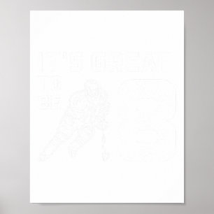 Poster Aniversário de Hóquei no Gelo 8 Anos Meninos Menin