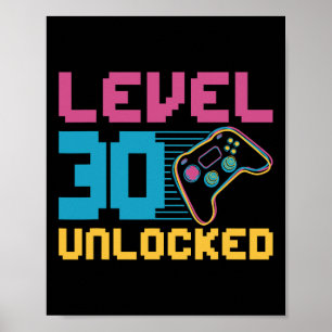 Poster Aniversário de jogos desbloqueados do nível 30