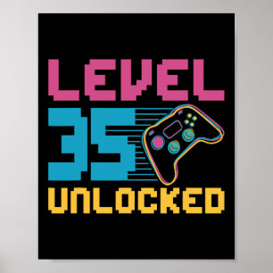 Poster Aniversário de jogos desbloqueados do nível 35