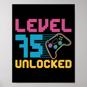 Poster Aniversário de jogos desbloqueados do nível 75