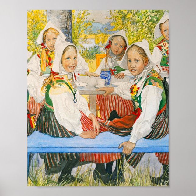 Poster Aniversário de Kersti por Carl Larsson (Frente)