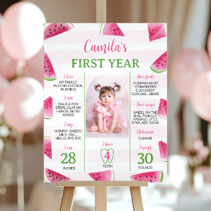 Poster Aniversário de Melancia Um em um Milestone Festa d