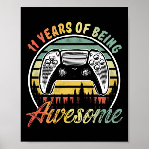 Poster Aniversário De Menino De 11 Anos Sendo Incrível Jo
