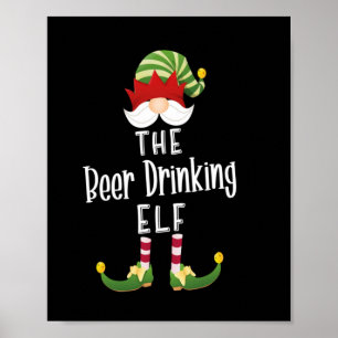 Poster Aniversário de Natal do Grupo Elf Beer Bebendo