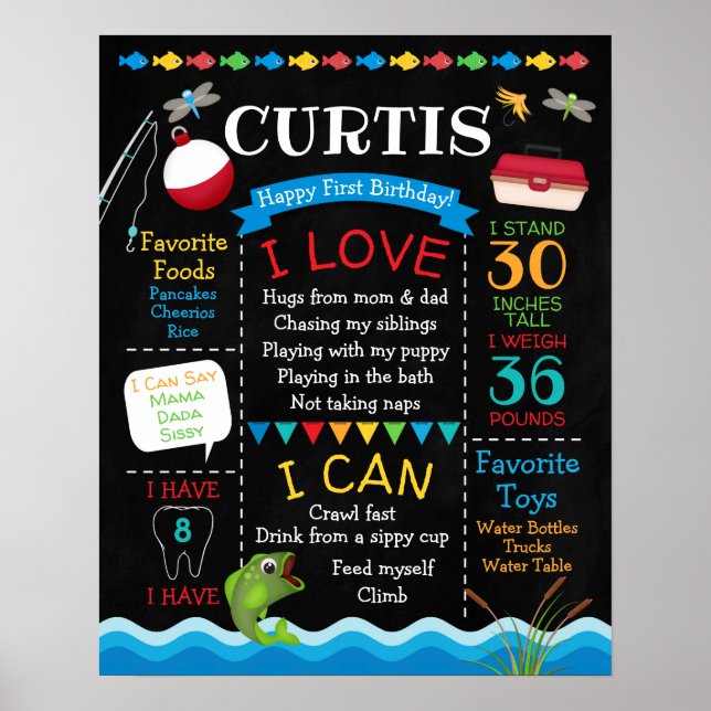 Poster Aniversário de Pesca (Frente)