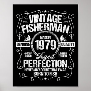 Poster Aniversário de Pesca de 1979 para Pescador Nascido