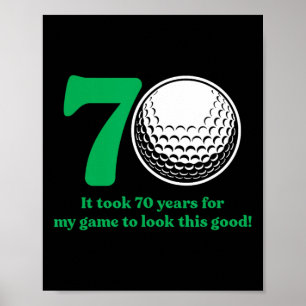 Poster Aniversário do 70 Golfista de Golfe de 70 anos