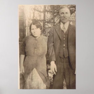 Poster Aniversário do casamento vintage