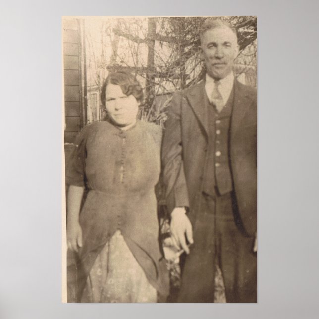 Poster Aniversário do casamento vintage (Frente)