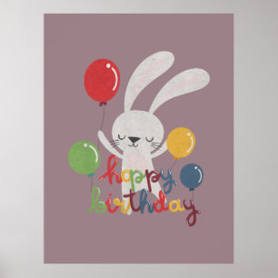 Poster Aniversário do Coelho do Aniversário: Hoppy Aniver