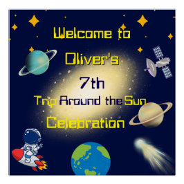 Pôster Aniversário do Espaço Exterior - Astronauta, Fogue