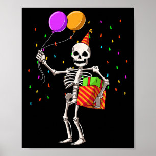 Poster Aniversário do Esqueleto da Festa de aniversário H