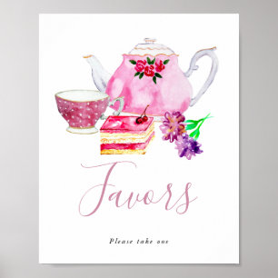 Poster Aniversário do Festa de Favoritos para festas Tea