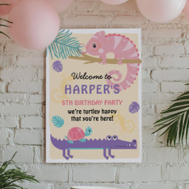 Poster Aniversário do Réptil da Rapariga do Scales and Ta