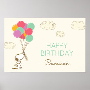 Poster Aniversário do Snoopy e Balões