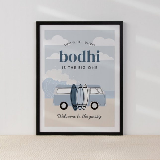 Poster Aniversário do Surf de praia dos grandes bebês (Criador carregado)