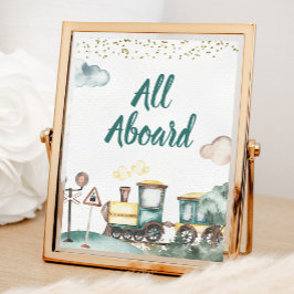 Poster Aniversário do Train Boy All Aboard