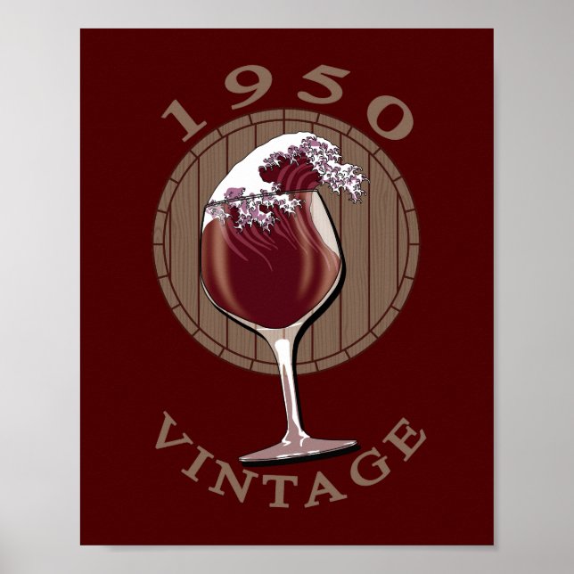 Poster Aniversário do Vinho - 1950 Vintage (Frente)