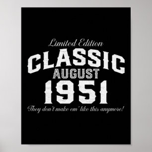 Poster Aniversário do Vintage Classic Car 1951 70