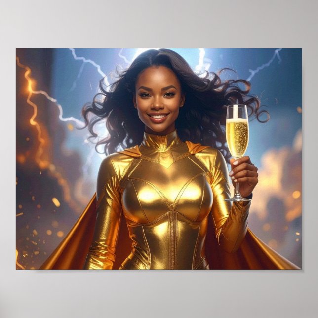 Poster Aniversário e Parabéns de Super-Heróis (Frente)