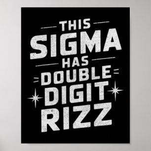 Poster Aniversário Engraçado de 10 Anos Rizz Sigma Brain