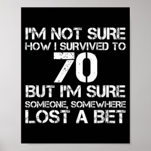 Poster Aniversário Engraçado de 70 Anos Feliz Aniversário