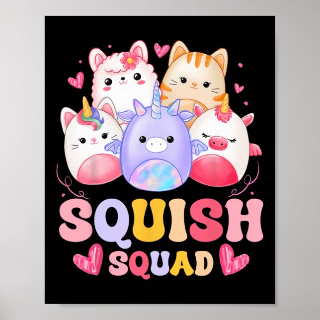 Poster Aniversário Esquadrão Esquadrão Para Meninas Crian (Frente)